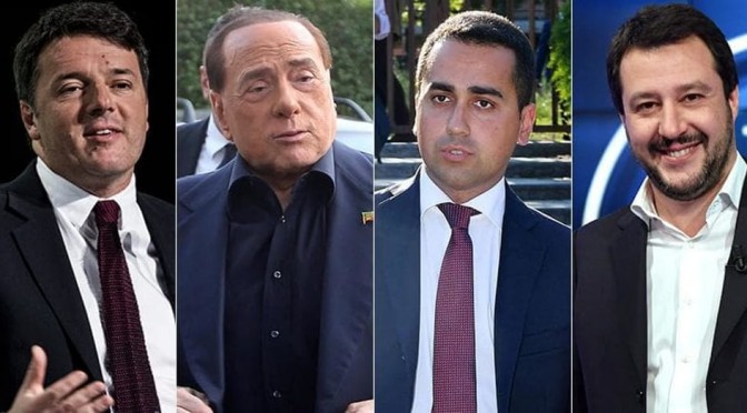 Asta delle promesse elettorali: chi offre di più fra Di Maio, Berlusconi, Renzi e Salvini?